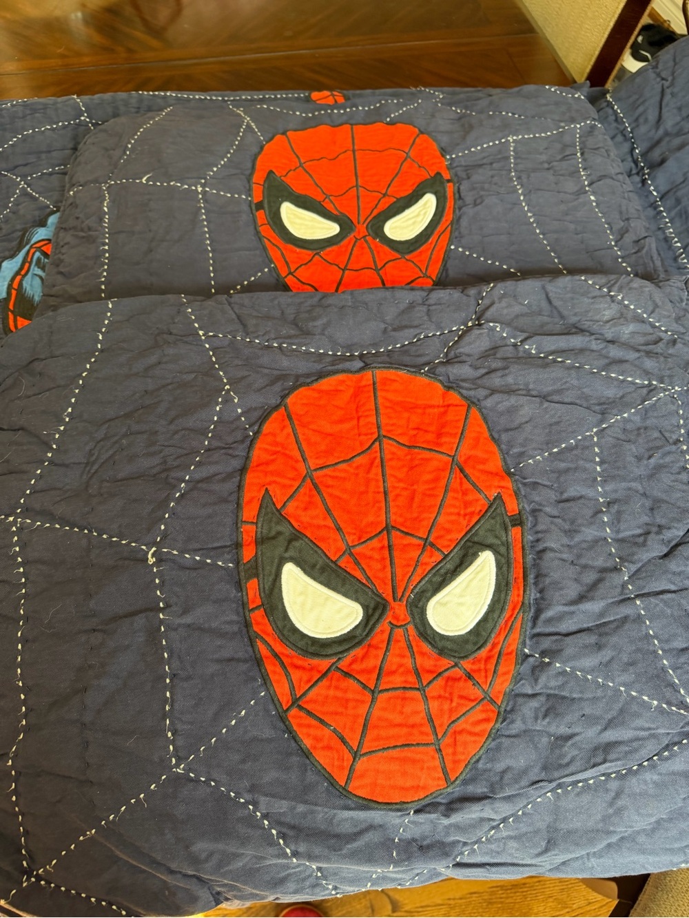Pottery Barn Kids Spider-Man Comforter in Navy Blue and Red - Picture 3 of 3